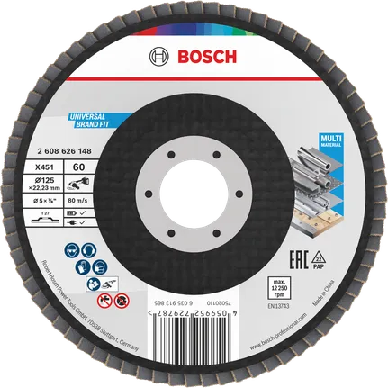 Bosch X451 lamelni disk 125 mm G60 za brušenje više materijala.