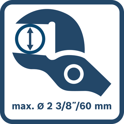 Kapacitet max. 2 3/8 inča 60 mm.