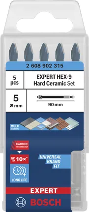 Bosch EXPERT HEX-9 set svrdala za tvrdu keramiku 5×90 mm.