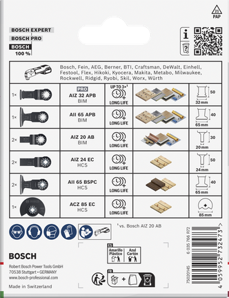 Bosch set za drvo i meki metal, 9 dijelova.