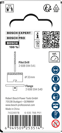 Bosch pila za rupe s utorom za ciglu i meke pločice 33 x 60 mm.