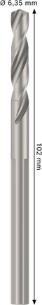Bosch HSS-G pilotno svrdlo za standardnu ​​osovinu, promjera 6,35 mm.
