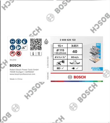 Bosch X451 lamelni disk 115 mm G40 T29 pakiranje od 15 komada.
