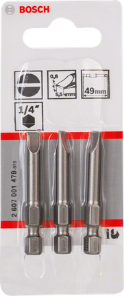 Bosch 49 mm-es hornyos csavarhúzó bitkészlet.