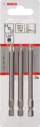 Bosch 3 részes extra kemény 89 mm-es csavarhúzóbit-készlet.