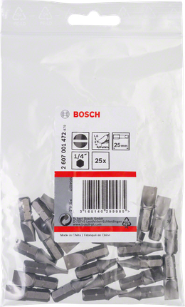 Bosch csavarhúzóbit extra kemény S1.6x8.0, 25 mm-es kiszerelés.