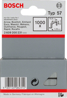 Bosch Typ 57 tűzőkapcsok 10,6 mm 1000 db.
