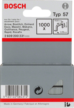 Bosch Typ 57 tűzőkapcsok 10,6 mm 1000 db.