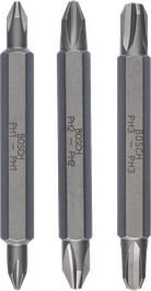 Bosch 3 részes, kétvégű bitkészlet, 60 mm.