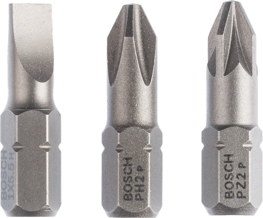 Bosch 3 részes extra kemény csavarhúzóbit-készlet, 25 mm.