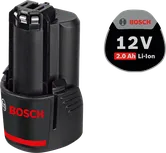Bosch 12 V-os 2,0 Ah-s lítium-ion akkumulátorcsomag.