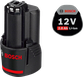 Bosch 12 V-os 2,0 Ah-s lítium-ion akkumulátorcsomag.