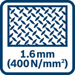 Acél vágása (400 N/mm²) 1,6 mm-ig 