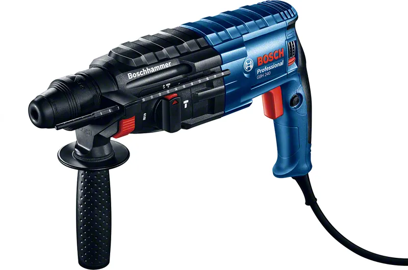 Bosch GBH 240 fúrókalapács oldalsó fogantyúval.