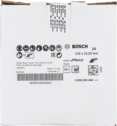 Bosch R444 Expert for Metal szálas csiszolókorong 115 mm.