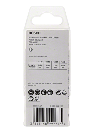 Bosch 18 részes T-szárú szúrófűrészlap-készlet.