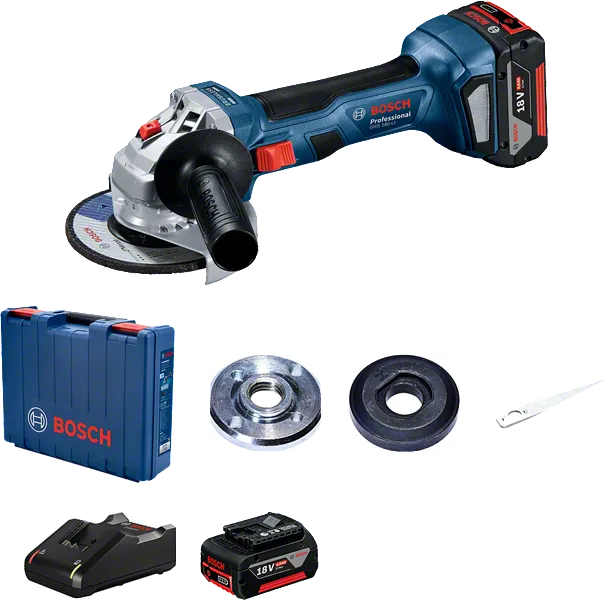 Bosch GWS 180-LI akkus sarokcsiszoló készlet.