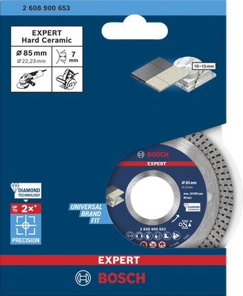 Bosch gyémánt vágókorong 85×22,23×1,6×7 mm.