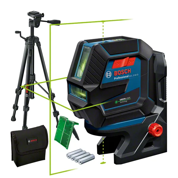 Bosch GCL 2-50 G lézeres szintezőkészülék állvánnyal.
