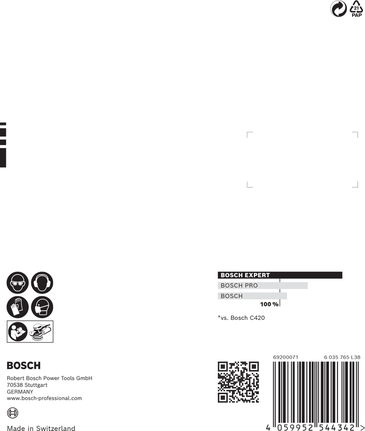 Bosch EXPERT C470 csiszolópapír csomagolás többlyukú funkcióval.