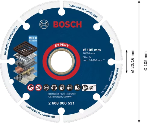 Bosch EXPERT gyémánt fém vágókorong 105 mm.