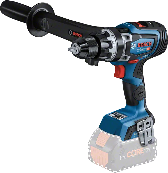 Bosch GSB 18V-150 C akkus fúró-csavarozó oldalsó fogantyúval.