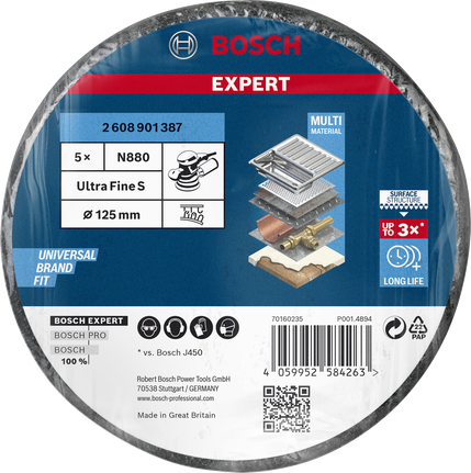 Bosch EXPERT N880 gyapjúkorong, 125 mm, finom, 5 db-os kiszerelés.