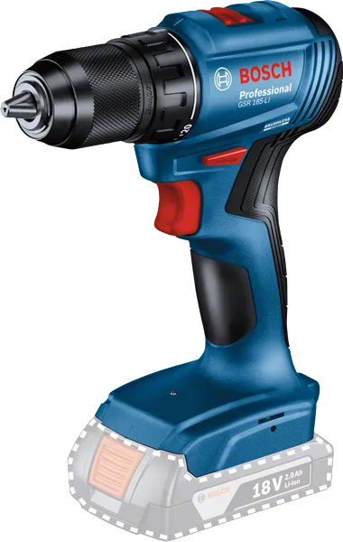 Bosch GSR 185-LI akkus fúró-csavarozó, 18 V-os 2,0 Ah-s akkumulátorral.