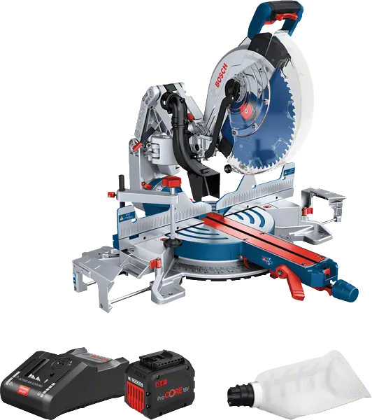 Bosch GCM18V-305 akkus gérvágó fűrész akkumulátorkészlettel.