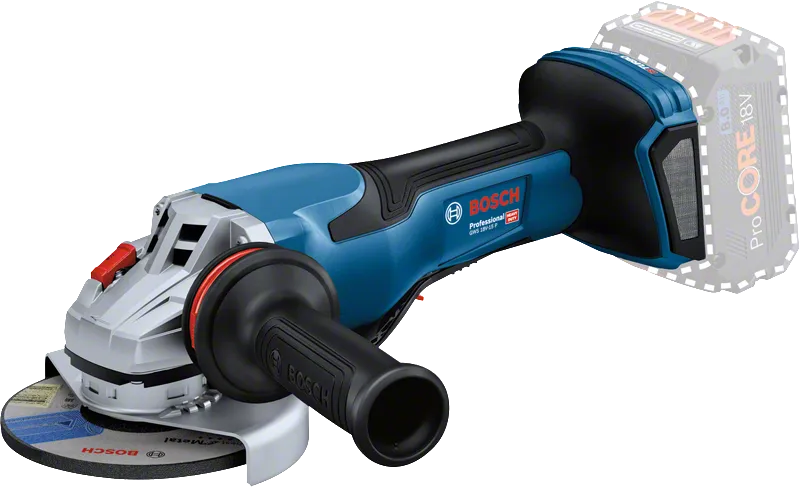 Bosch GWS 18V-15 P akkus sarokcsiszoló 125 mm-es tárcsával.