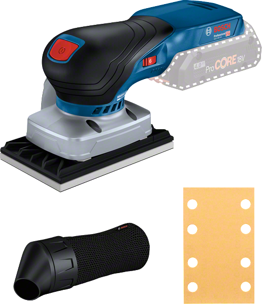 Bosch GSS 18V-13 akkus excentercsiszoló szűrővel.
