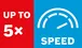 Akár 5x-ös sebesség.