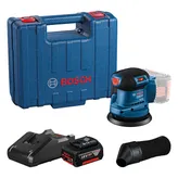 Bosch GEX 185-LI excentercsiszoló készlet 125 mm-es tárcsával.