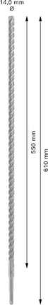 Bosch PRO SDS plus-5X 14 mm-es ütvefúrószár, 610 mm hosszú.