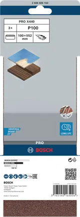 Bosch PRO X440 csiszolószalag 100x552mm G100-as csomag.