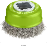 Bosch PRO rozsdamentes acél tisztító X-Lock csészekefe 75 mm.