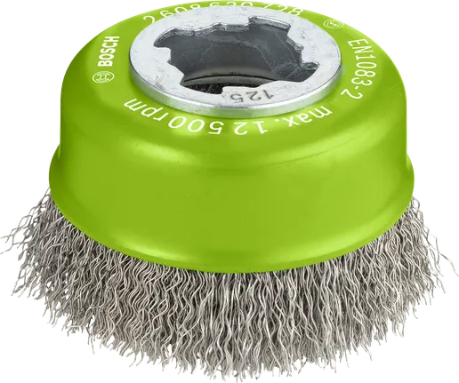 Bosch PRO rozsdamentes acél tisztító X-Lock csészekefe 75 mm.
