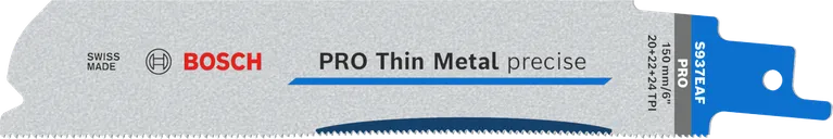 Bosch PRO Thin Metal precíziós S937EAF bimetál fűrészlap.