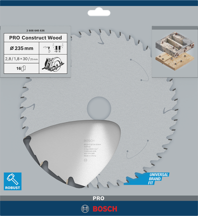 Bosch PRO Construct Wood 235 mm-es körfűrészlap.