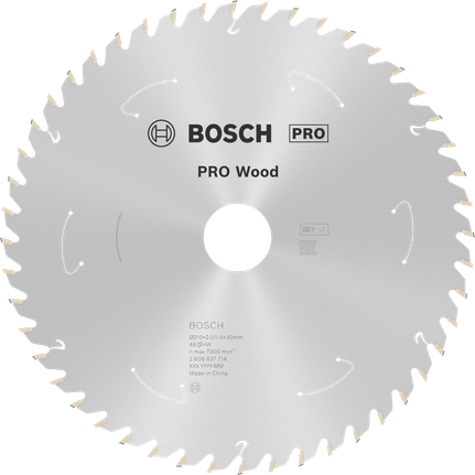 Bosch PRO Wood akkus körfűrészlap T48 a precíz favágáshoz.