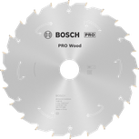 Bosch PRO Wood akkus körfűrészlap, 216 mm átmérővel.