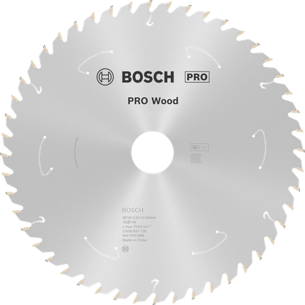 Bosch PRO Wood akkus körfűrészlap 216 mm T48.
