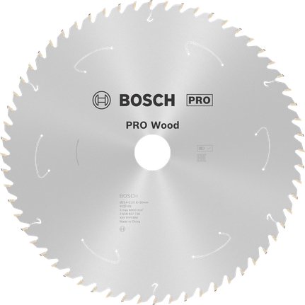 Bosch PRO Wood akkus körfűrészlap 254 mm T60.