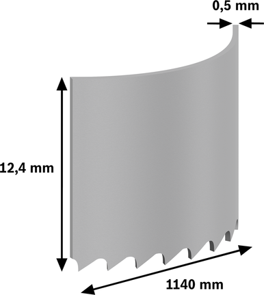 Bosch PRO CB4414 szalagfűrészlap 1140 mm, 14 fogaskerék-intervallummal.
