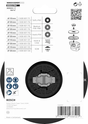 Bosch PRO csiszolókorong, puha, 125 mm, X-Lock.