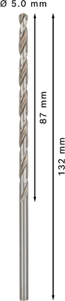 Bosch PRO Metal HSS-G hosszú csigafúró, 5 mm átmérőjű.