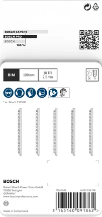 Bosch PRO Hardwood Clean fordított T101BRF szúrófűrészlap 100 mm 5 db.