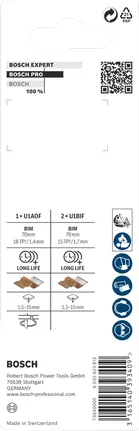 Bosch PRO laminált készlet U-szárral, 3 darabos.