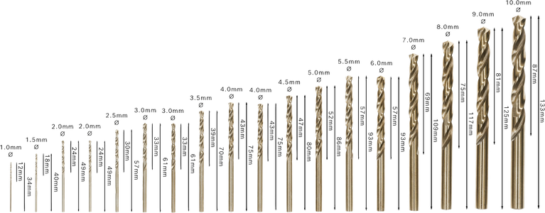 Bosch PRO rozsdamentes acél HSS-Co csigafúrókészlet, 18 méretben.