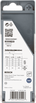 Bosch PRO Metal HSS-G hatszögletű csigafúró készlet 3/8″ 5 darabos.